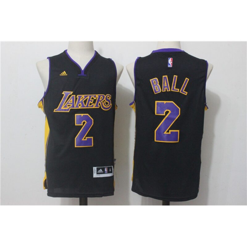686456d97c85d_1 Men's Los Angeles Lakers #2 Lonzo Ball Black Stitched NBA Jersey