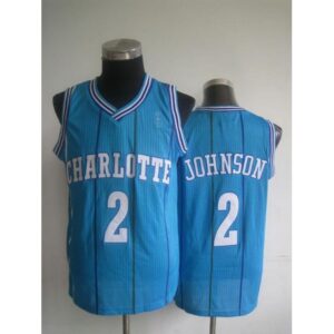 686457519c102_1 Pelicans #2 Larry Johnson Light Blue Charlotte Hornets Throwback Stitched NBA Jersey