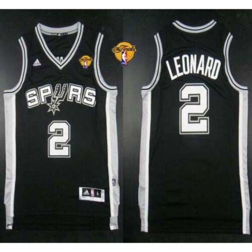 6864575940e31_1 Revolution 30 Spurs #2 Kawhi Leonard Black Finals Patch Stitched NBA Jersey