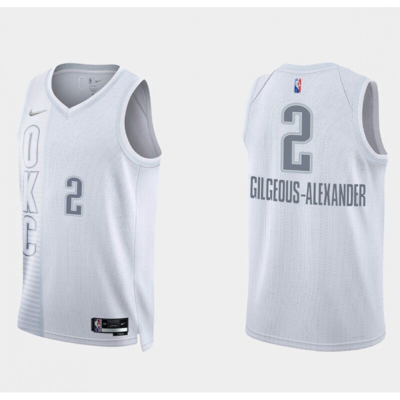 68645808506ae_1 Men's Oklahoma City Thunder #2 Shai Gilgeous-Alexander 2021/22 City Edition White 75th Anniversary Stitched Basketball Jersey
