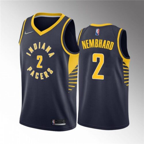 6864582192bf9_1 Men's Indiana Pacers #2 Andrew Nembhard Navy Icon Edition 75th Anniversary Stitched Basketball Jersey