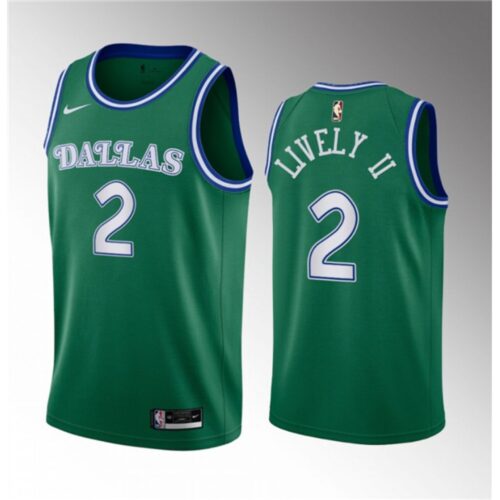 6864583f1b6ed_1 Men's Dallas Mavericks #2 Dereck Lively II Green 2023 Draft Classic Edition Stitched Basketball Jersey