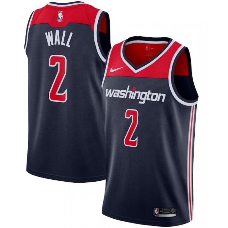 6864587b4987c_1 Men's Washington Wizards #2 John Wall Navy Statement Edition Stitched Jersey