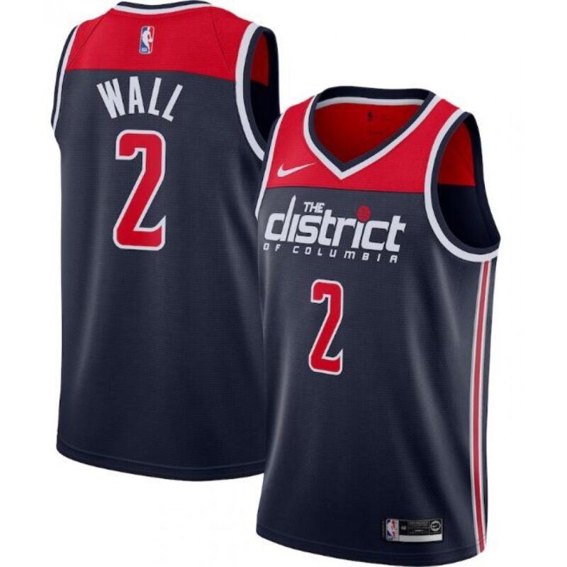 6864587ed9604_1 Men's Washington Wizards #2 John Wall Navy Statement Edition Swingman Stitched Jersey