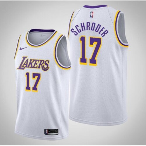 686458ed2876c_1 Men's Los Angeles Lakers #17 Dennis Schr?der White Stitched Jersey