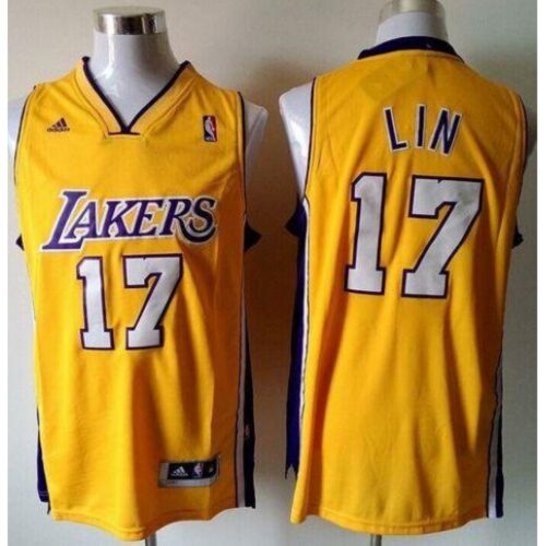 686458f3ab482_1 Revolution 30 Lakers #17 Jeremy Lin Gold Stitched Youth NBA Jersey