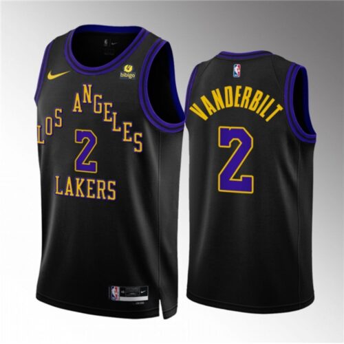686458f9a9390_1 Men's Los Angeles Lakers #2 Jarred Vanderbilt Black 2023/24 City Edition Stitched Basketball Jersey