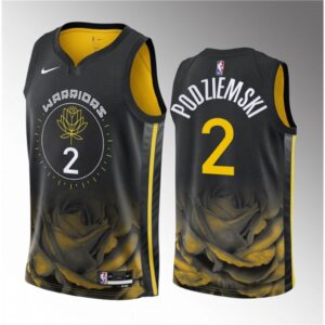 686458fd878dd_1 Men's Golden State Warriors #2 Brandin Podziemski Black 2023 Draft City Edition Swingman Stitched Basketball Jersey