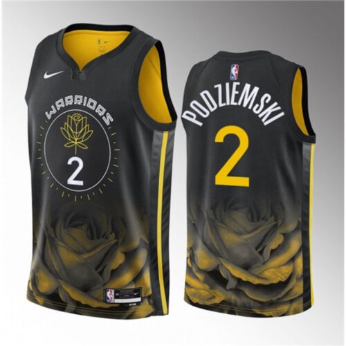 686458fd878dd_1 Men's Golden State Warriors #2 Brandin Podziemski Black 2023 Draft City Edition Swingman Stitched Basketball Jersey