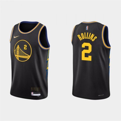 686459013d3b0_1 Men's Golden State Warriors #2 Ryan Rollins 2022 Black Stitched Basketball Jersey