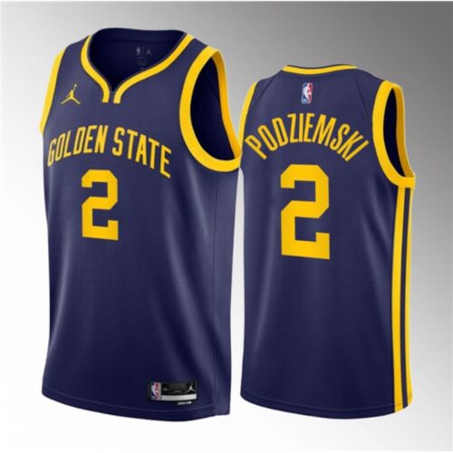 6864590512fe6_1 Men's Golden State Warriors #2 Brandin Podziemski Navy 2023 Draft Statement Edition Swingman Stitched Basketball Jersey
