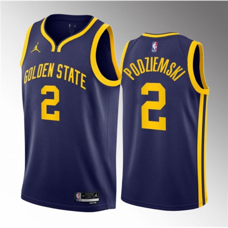 6864590512fe6_1 Men's Golden State Warriors #2 Brandin Podziemski Navy 2023 Draft Statement Edition Swingman Stitched Basketball Jersey