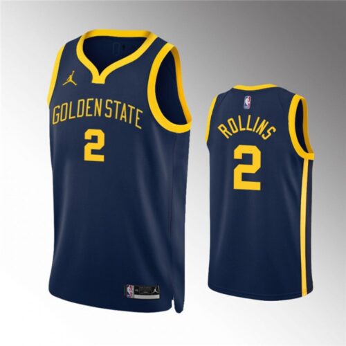 68645908ab171_1 Men's Golden State Warriors #2 Ryan Rollins Navy Statement Edition Stitched Jersey