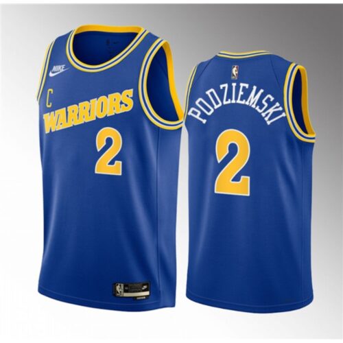 6864590c4dbd8_1 Men's Golden State Warriors #2 Brandin Podziemski Royal 2023 Draft Classic Edition Swingman Stitched Basketball Jersey