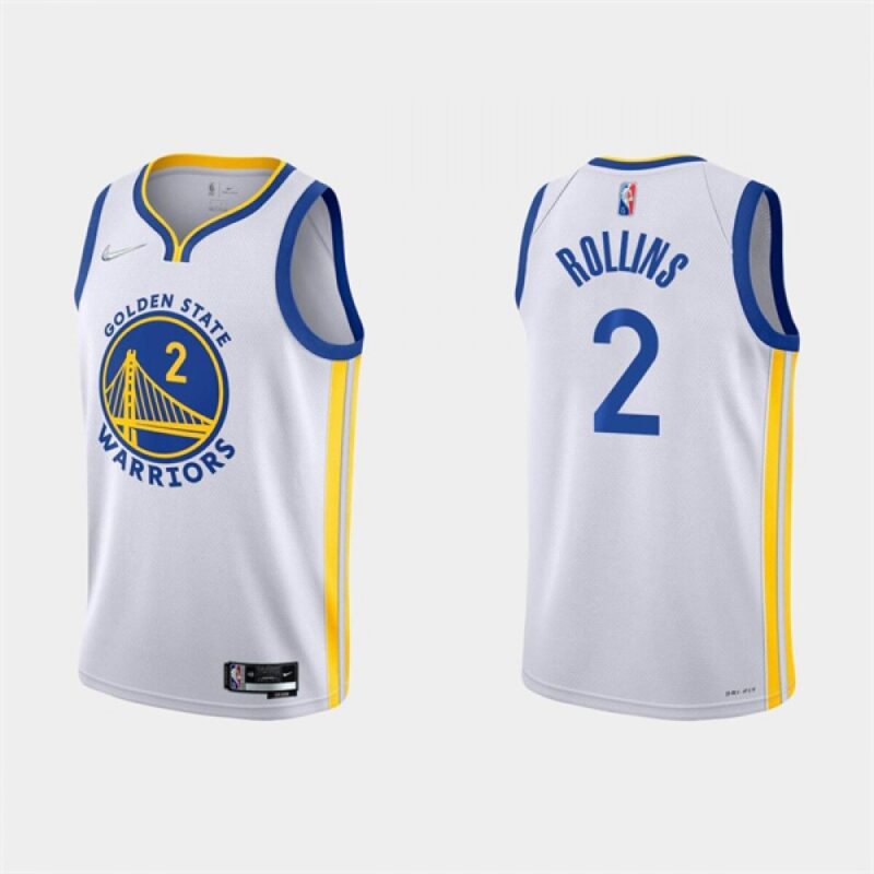 6864591ec254e_1 Men's Golden State Warriors #2 Ryan Rollins 2022 White Stitched Basketball Jersey