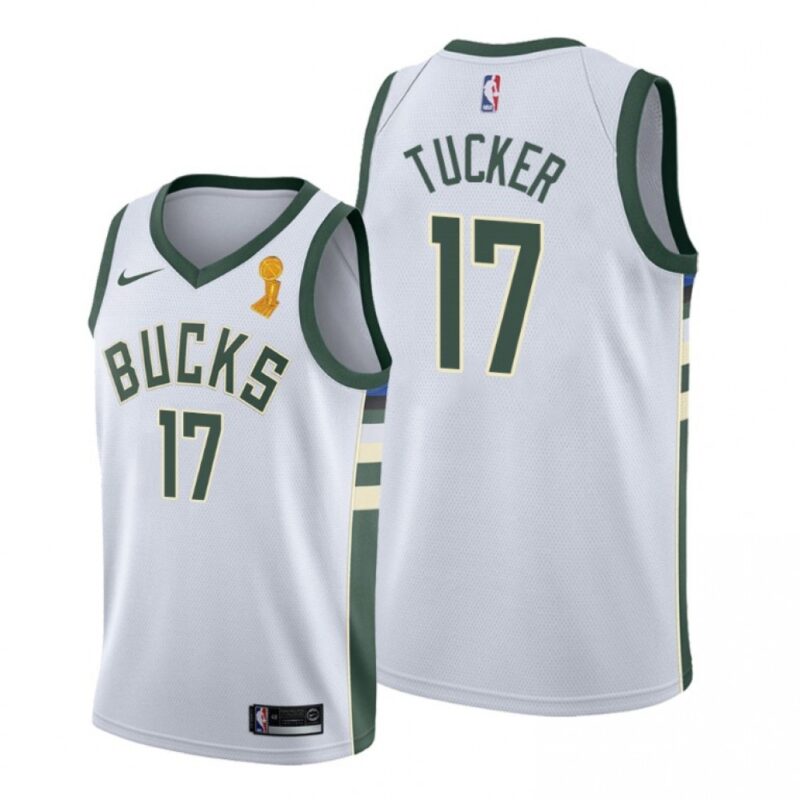 6864592db0912_1 Men's Milwaukee Bucks #17 P.J. Tucker 2021 White Finals Champions Stitched Basketball Jersey