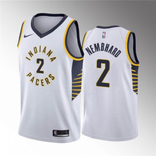 6864593398e70_1 Men's Indiana Pacers #2 Andrew Nembhard White Association Edition Stitched Basketball Jersey