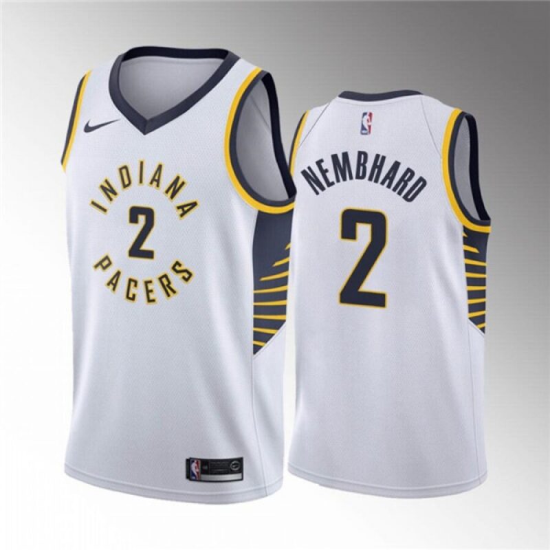 6864593398e70_1 Men's Indiana Pacers #2 Andrew Nembhard White Association Edition Stitched Basketball Jersey