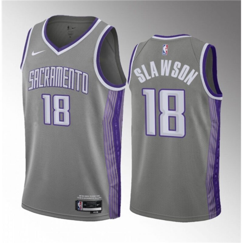 6864594cdd1bc_1 Men's Sacramento Kings #18 Jalen Slawson Grey 2023 Draft City Edition Stitched Jersey