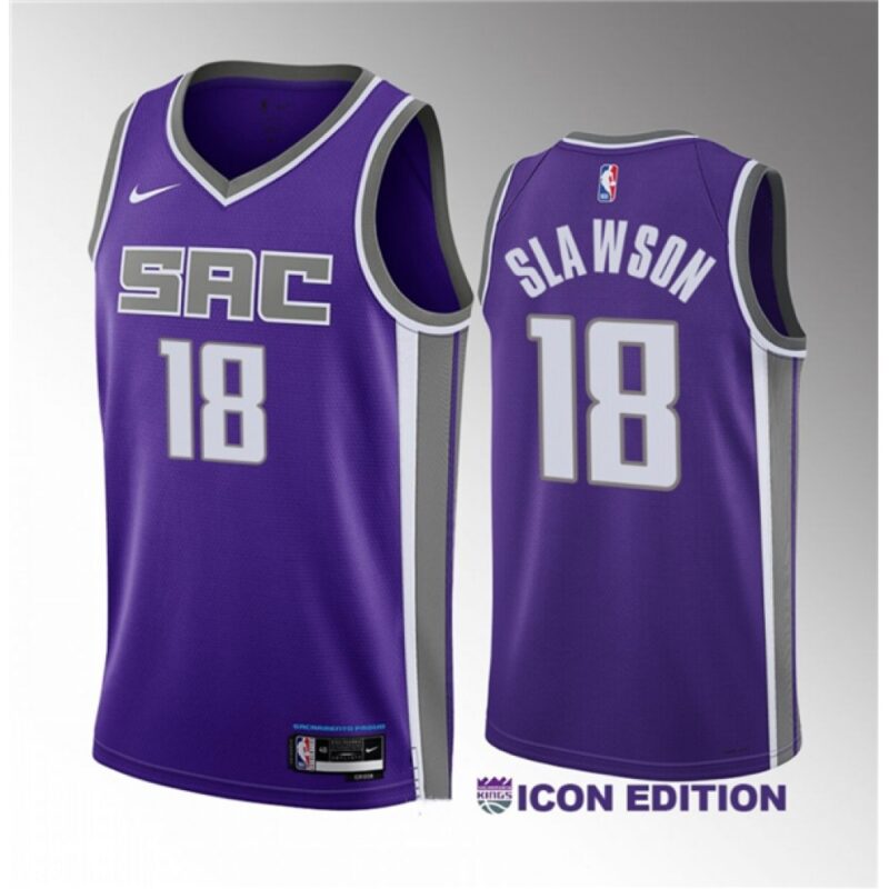 68645950728b9_1 Men's Sacramento Kings #18 Jalen Slawson Purple 2023 Draft Icon Edition Stitched Jersey