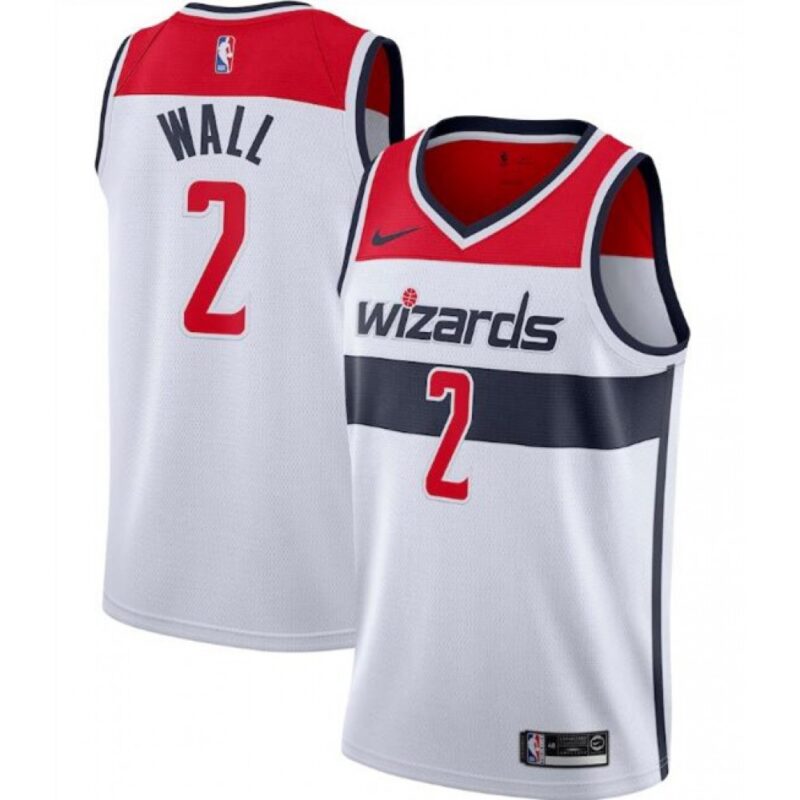 6864597e0a75b_1 Men's Washington Wizards #2 John Wall White Association Edition Swingman Stitched Jersey