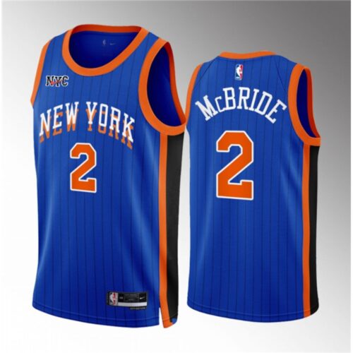 686459989ef73_1 Men's New Yok Knicks #2 Miles McBride Blue 2023/24 City Edition Stitched Basketball Jersey