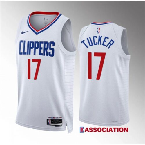 6864599c727da_1 Men's Los Angeles Clippers #17 P.j. Tucker White Association Edition Stitched Jersey