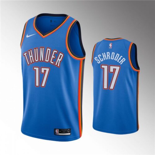 686459c27a945_1 Men's Oklahoma City Thunder #17 Dennis Schroder Blue Stitched Basketball Jersey