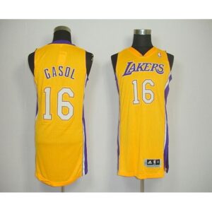 686459d176e42_1 Revolution 30 Lakers #16 Pau Gasol Yellow Stitched NBA Jersey