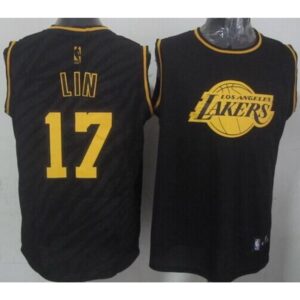 686459e0a6d9a_1 Lakers #17 Jeremy Lin Black Precious Metals Fashion Stitched NBA Jersey