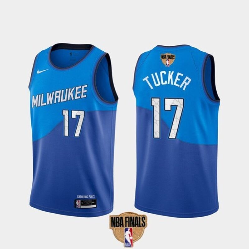 68645a21d4a74_1 Men's Milwaukee Bucks #17 P.J. Tucker 2021 NBA Finals Blue City Edition Stitched Jersey