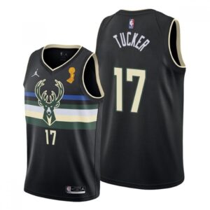 68645a257f28f_1 Men's Milwaukee Bucks #17 P.J. Tucker 2021 Black Finals Champions Stitched Basketball Jersey