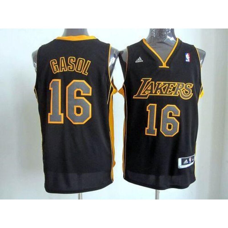 68645abc4c28a_1 Revolution 30 Lakers #16 Pau Gasol Black(Gold NO.) Stitched NBA Jersey