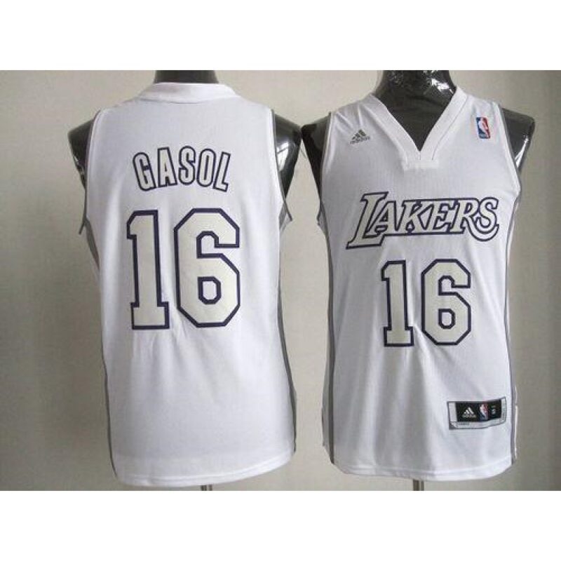 68645ac746914_1 Lakers #16 Pau Gasol White Big Color Fashion Stitched NBA Jersey
