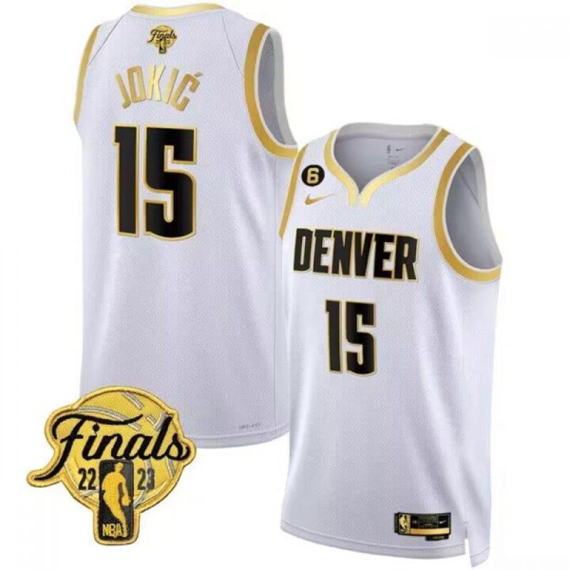 68645b09f0902_1 Men's Denver Nuggets #15 Nikola Jokic White Gold Edition 2023 Finals Collection With NO.6 Patch Stitched Basketball Jersey