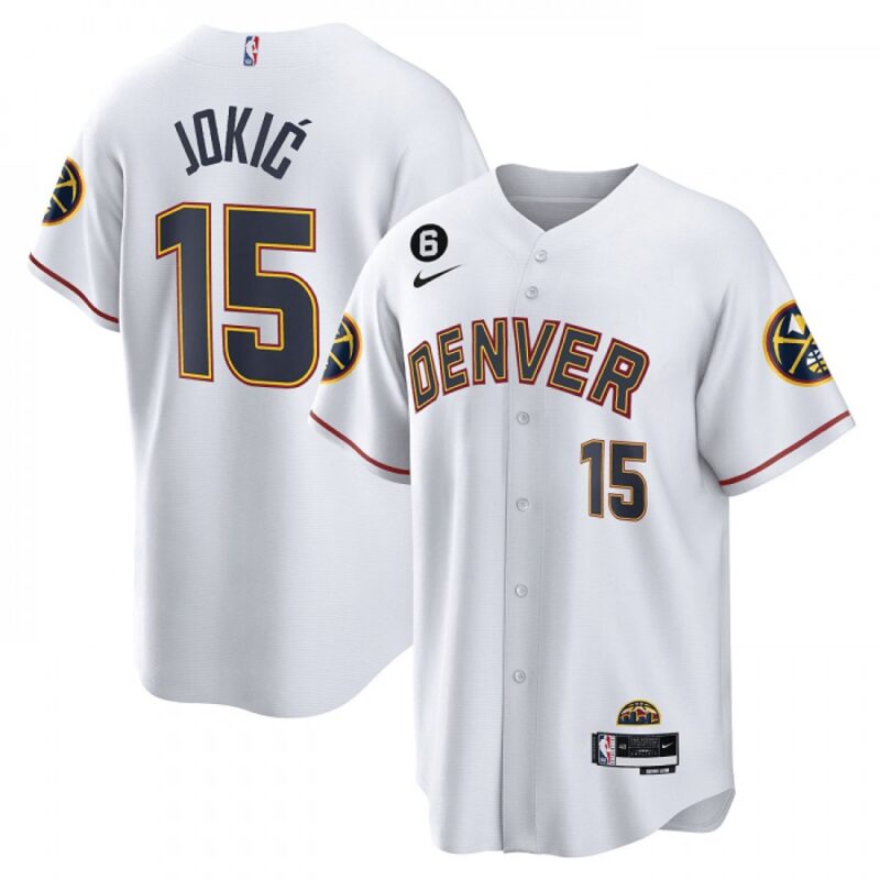 68645b1161f8d_1 Men's Denver Nuggets #15 Nikola Jokic White With No.6 Patch Cool Base Stitched Baseball Jersey