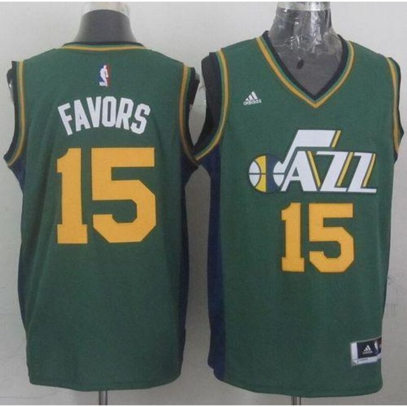 68645ba35807b_1 Revolution 30 Jazz #15 Derrick Favors Green Stitched NBA Jersey