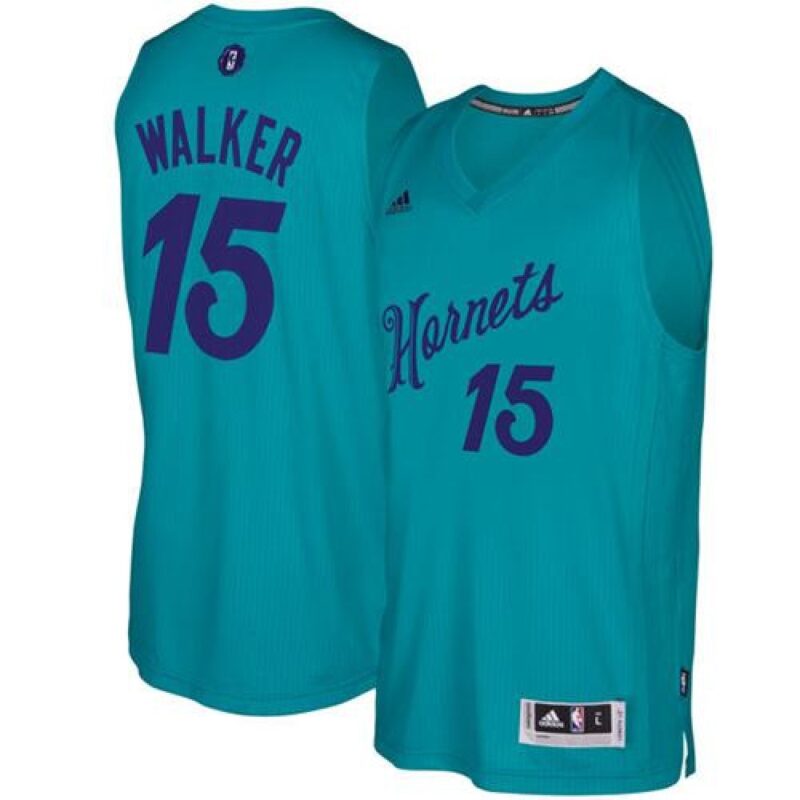 Hornets #15 Kemba Walker Teal 2016-2017 Christmas Day Stitched NBA Jersey