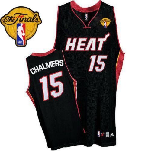 68645c01077e4_1 Heat #15 Mario Chalmers Black Finals Patch Stitched NBA Jersey