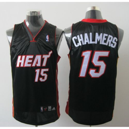 68645c045c0f2_1 Heat #15 Mario Chalmers Black Stitched NBA Jersey