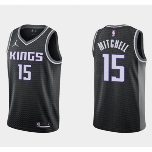 68645c9facbf7_1 Men's Sacramento Kings #15 Davion Mitchell Swingman Black Statement Edition Stitched Jersey