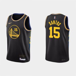68645d7d431e3_1 Men's Golden State Warriors #15 Gui Santos 2022 Black Stitched Basketball Jersey