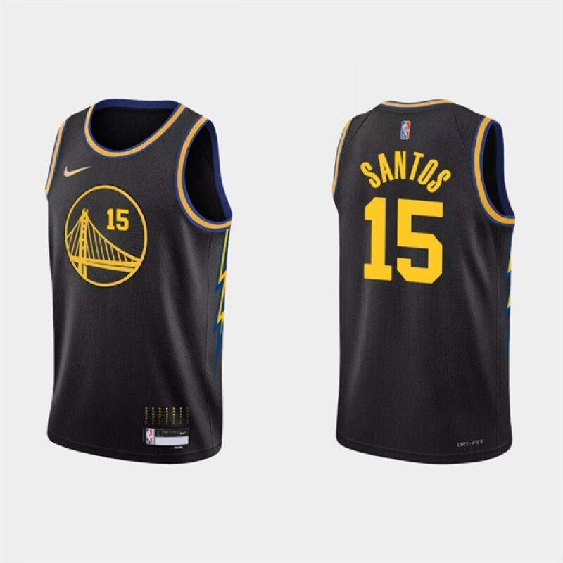 68645d7d431e3_1 Men's Golden State Warriors #15 Gui Santos 2022 Black Stitched Basketball Jersey