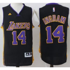 68645e4625f21_1 Lakers #14 Brandon Ingram Black(Purple NO.) Stitched NBA Jersey