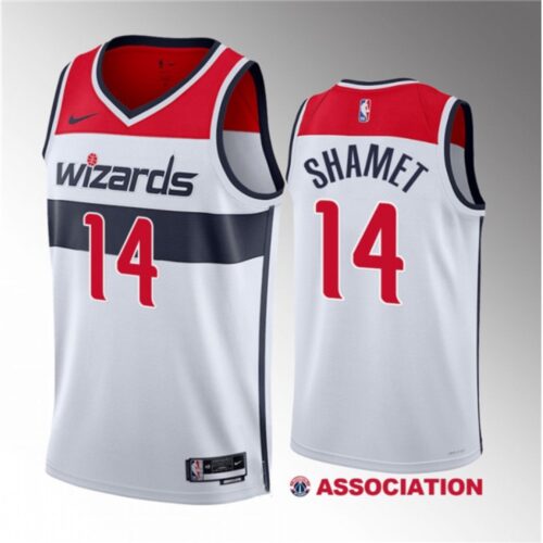 68645e8eee720_1 Men's Washington Wizards #14 Landry Shamet White Association Edition Stitched Jersey