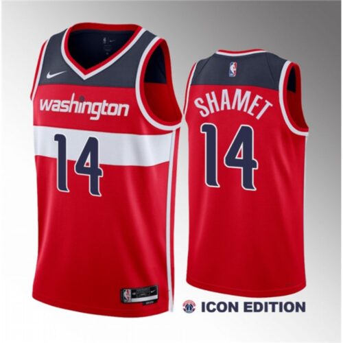 68645e9983c28_1 Men's Washington Wizards #14 Landry Shamet Red Icon Edition Stitched Jersey