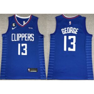68645f10d93fb_1 Men's Los Angeles Clippers #13 Paul George Royal With NO.6 Patch Stitched Jersey