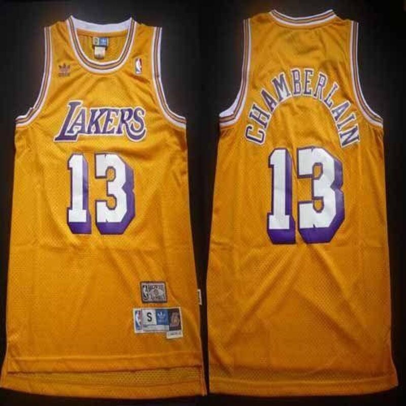 68645f51775bd_1 Lakers #13 Wilt Chamberlain Yellow Throwback Stitched NBA Jersey