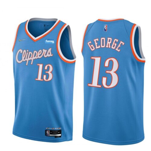 686460183a8e5_1 Men's Los Angeles Clippers #13 Paul George 2021/22 City Edition Light Blue 75th Anniversary Stitched Basketball Jersey