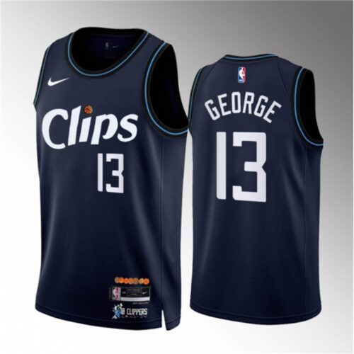 6864601bdcea6_1 Men's Los Angeles Clippers #13 Paul George Navy 2023/24 City Edition Stitched Jersey